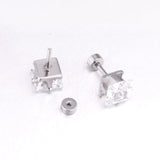 3mm~7mm Steel/Gold/Mixed color square white diamond screw plugs