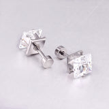 3mm~7mm Steel/Gold/Mixed color square white diamond screw plugs