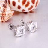 3mm~7mm Steel/Gold/Mixed color square white diamond screw plugs