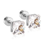 3mm~7mm Steel/Gold/Mixed color square white diamond screw plugs