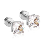 3mm~7mm Steel/Gold/Mixed color square white diamond screw plugs