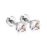 3mm~7mm Steel/Gold/Mixed color square white diamond screw plugs