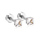 3mm~7mm Steel/Gold/Mixed color square white diamond screw plugs