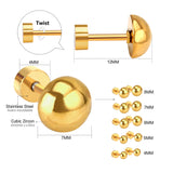 4mm~8mm steel color & gold color half-round ball screw plugs