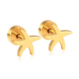 12 pairs Gold Cut Screw In Stud Earrings without Diamonds