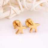 12 pairs Gold Cut Screw In Stud Earrings without Diamonds