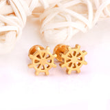 12 pairs Gold Cut Screwback Stud Earrings without Diamonds