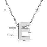 ASON Delicate Classic Style Initial 26 Letters Alphabet Chain Pendant Necklace Stainless Steel Color Jewelry Chokers