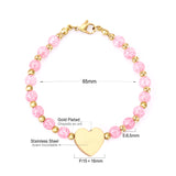 Gold Accessories Pink Crystal Bracelet