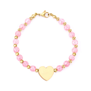 Gold Accessories Pink Crystal Bracelet