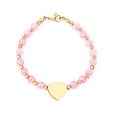 Gold Accessories Pink Crystal Bracelet