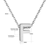 ASON Delicate Classic Style Initial 26 Letters Alphabet Chain Pendant Necklace Stainless Steel Color Jewelry Chokers