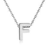 ASON Delicate Classic Style Initial 26 Letters Alphabet Chain Pendant Necklace Stainless Steel Color Jewelry Chokers