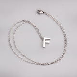 ASON Delicate Classic Style Initial 26 Letters Alphabet Chain Pendant Necklace Stainless Steel Color Jewelry Chokers