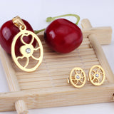 Jewelry set with gold cut oval inner wisp + diamonds