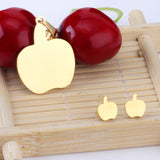 Gold/steel colored cut jewelry set with a golden apple on the cutting process