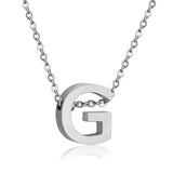 ASON Delicate Classic Style Initial 26 Letters Alphabet Chain Pendant Necklace Stainless Steel Color Jewelry Chokers