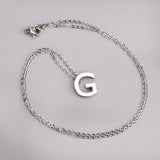 ASON Delicate Classic Style Initial 26 Letters Alphabet Chain Pendant Necklace Stainless Steel Color Jewelry Chokers