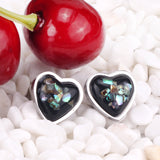 Steel/Gold Heart Shaped Fancy Stone/Black Fancy Stone Jewelry Set