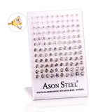 3-8mm Snapback Steel/Gold Four Claw Round White Diamond Stud Earrings