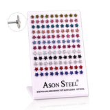 Steel Heart Studs with White Clay Multi-Color Mixed Earrings for Snapbacks