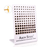 4-6-8mm Snapback Steel/Golden Cylinder White Shell/Black Shell Stud Earrings