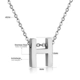 ASON Delicate Classic Style Initial 26 Letters Alphabet Chain Pendant Necklace Stainless Steel Color Jewelry Chokers