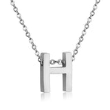 ASON Delicate Classic Style Initial 26 Letters Alphabet Chain Pendant Necklace Stainless Steel Color Jewelry Chokers