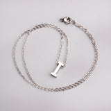 ASON Delicate Classic Style Initial 26 Letters Alphabet Chain Pendant Necklace Stainless Steel Color Jewelry Chokers