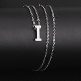 ASON Delicate Classic Style Initial 26 Letters Alphabet Chain Pendant Necklace Stainless Steel Color Jewelry Chokers