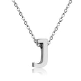 ASON Delicate Classic Style Initial 26 Letters Alphabet Chain Pendant Necklace Stainless Steel Color Jewelry Chokers