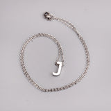 ASON Delicate Classic Style Initial 26 Letters Alphabet Chain Pendant Necklace Stainless Steel Color Jewelry Chokers