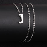 ASON Delicate Classic Style Initial 26 Letters Alphabet Chain Pendant Necklace Stainless Steel Color Jewelry Chokers