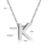 ASON Delicate Classic Style Initial 26 Letters Alphabet Chain Pendant Necklace Stainless Steel Color Jewelry Chokers