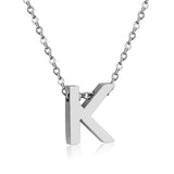 ASON Delicate Classic Style Initial 26 Letters Alphabet Chain Pendant Necklace Stainless Steel Color Jewelry Chokers