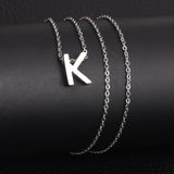 ASON Delicate Classic Style Initial 26 Letters Alphabet Chain Pendant Necklace Stainless Steel Color Jewelry Chokers