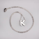 ASON Delicate Classic Style Initial 26 Letters Alphabet Chain Pendant Necklace Stainless Steel Color Jewelry Chokers