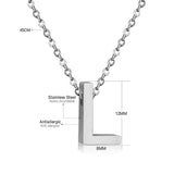 ASON Delicate Classic Style Initial 26 Letters Alphabet Chain Pendant Necklace Stainless Steel Color Jewelry Chokers