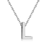 ASON Delicate Classic Style Initial 26 Letters Alphabet Chain Pendant Necklace Stainless Steel Color Jewelry Chokers