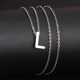 ASON Delicate Classic Style Initial 26 Letters Alphabet Chain Pendant Necklace Stainless Steel Color Jewelry Chokers