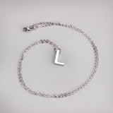 ASON Delicate Classic Style Initial 26 Letters Alphabet Chain Pendant Necklace Stainless Steel Color Jewelry Chokers