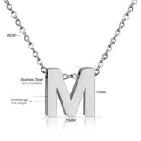 ASON Delicate Classic Style Initial 26 Letters Alphabet Chain Pendant Necklace Stainless Steel Color Jewelry Chokers