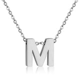 ASON Delicate Classic Style Initial 26 Letters Alphabet Chain Pendant Necklace Stainless Steel Color Jewelry Chokers