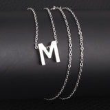 ASON Delicate Classic Style Initial 26 Letters Alphabet Chain Pendant Necklace Stainless Steel Color Jewelry Chokers