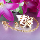 Steel/Gold Current Shape Smooth/Frosted Cut Jewelry Set