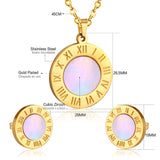 Steel/Golden Cut Glossy Etched Roman Numerals + with White Shells Set