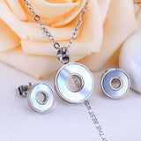 Steel/golden circle with glued circle shell jewelry set