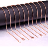 ASON 10pcs/bulk long necklace women collar 2MM steel color & gold color & rose gold & black & pearl stainless steel necklace wholesale