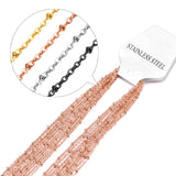 ASON 10pcs/bulk long necklace collar 2MM steel color & gold color & rose gold & black stainless steel necklace wholesale