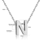 ASON Delicate Classic Style Initial 26 Letters Alphabet Chain Pendant Necklace Stainless Steel Color Jewelry Chokers